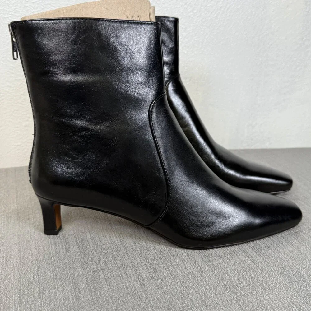 Madewell The Dimes Kitten-Heel Boot in Crinkle Leather NN026 Modern Elegance